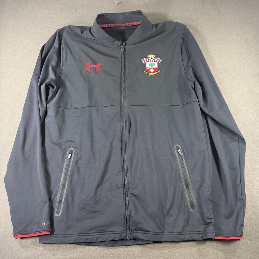 Southampton FC Saints Under Armour Jacket Mens XL Black Coldgear Storm Soccer